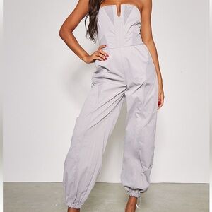 Grey Cargo Jumpsuit